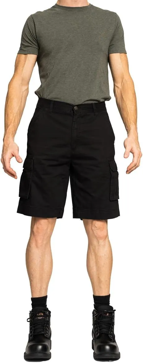 Full Blue Big Men's Cargo Shorts with Expandable Waist