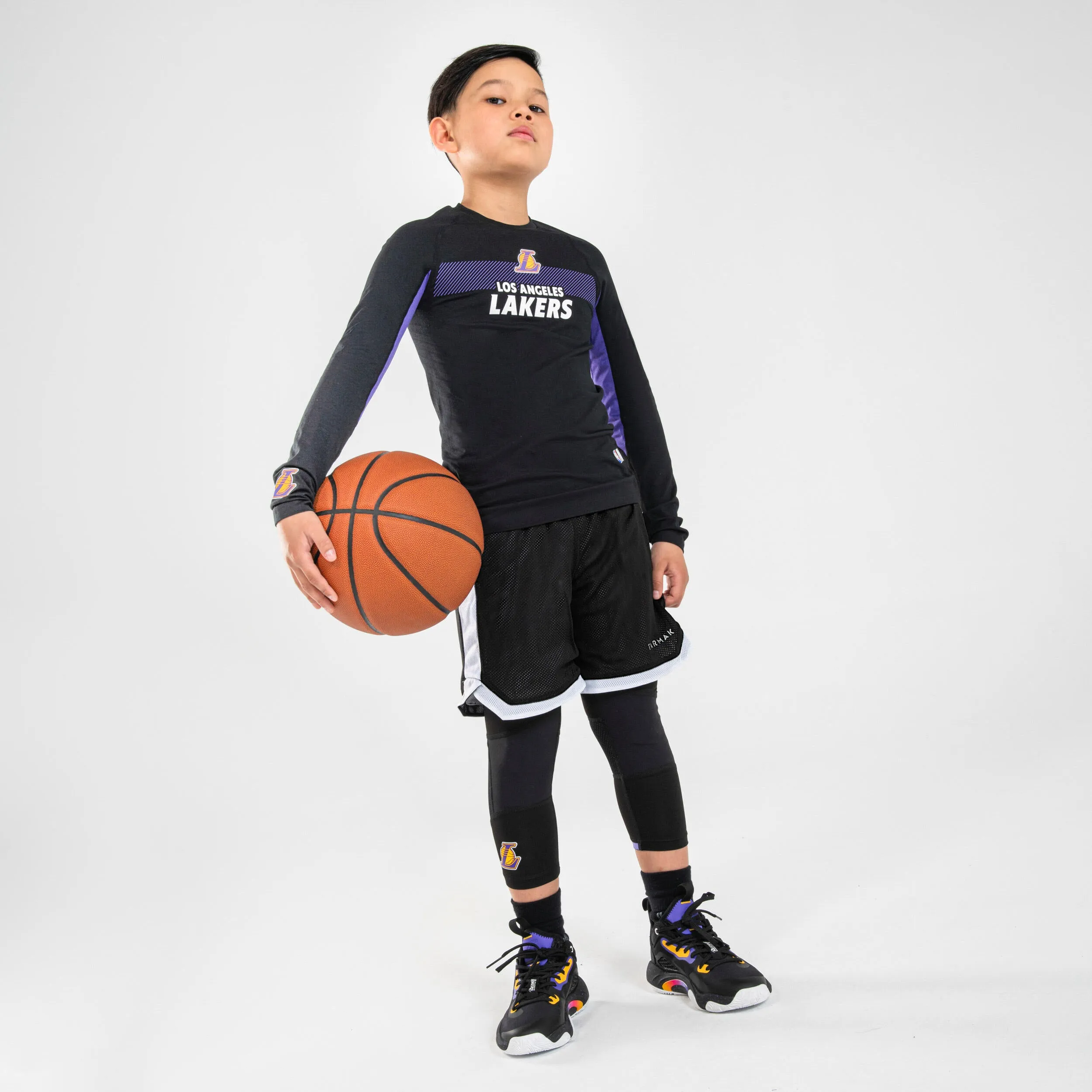 Functional basketball T-shirt UT500 NBA Los Angeles Lakers kids black TARMAK black/purple