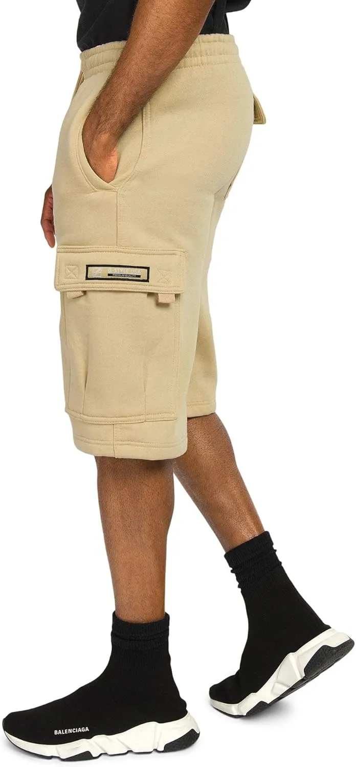 G-Style USA Men's Solid Fleece Heavyweight Cargo Shorts