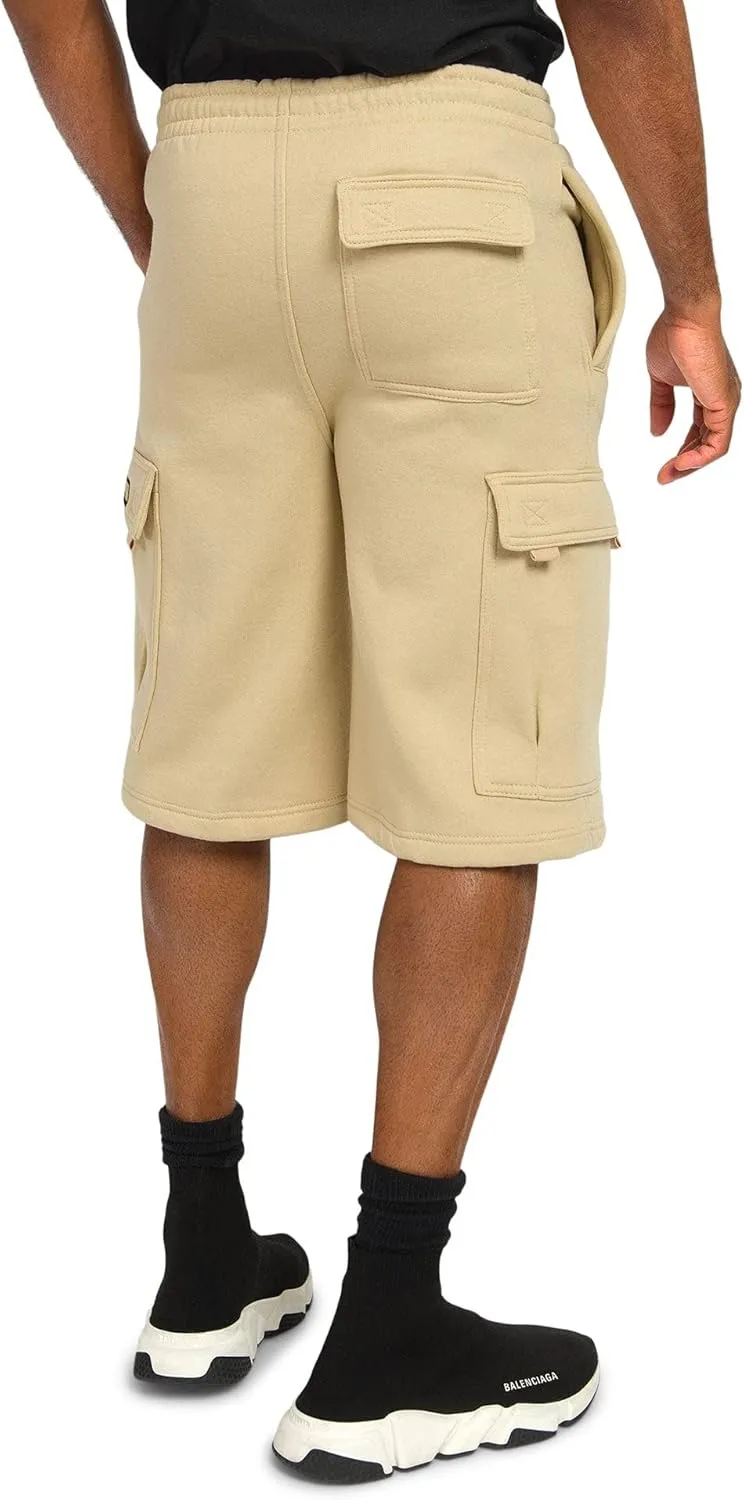 G-Style USA Men's Solid Fleece Heavyweight Cargo Shorts