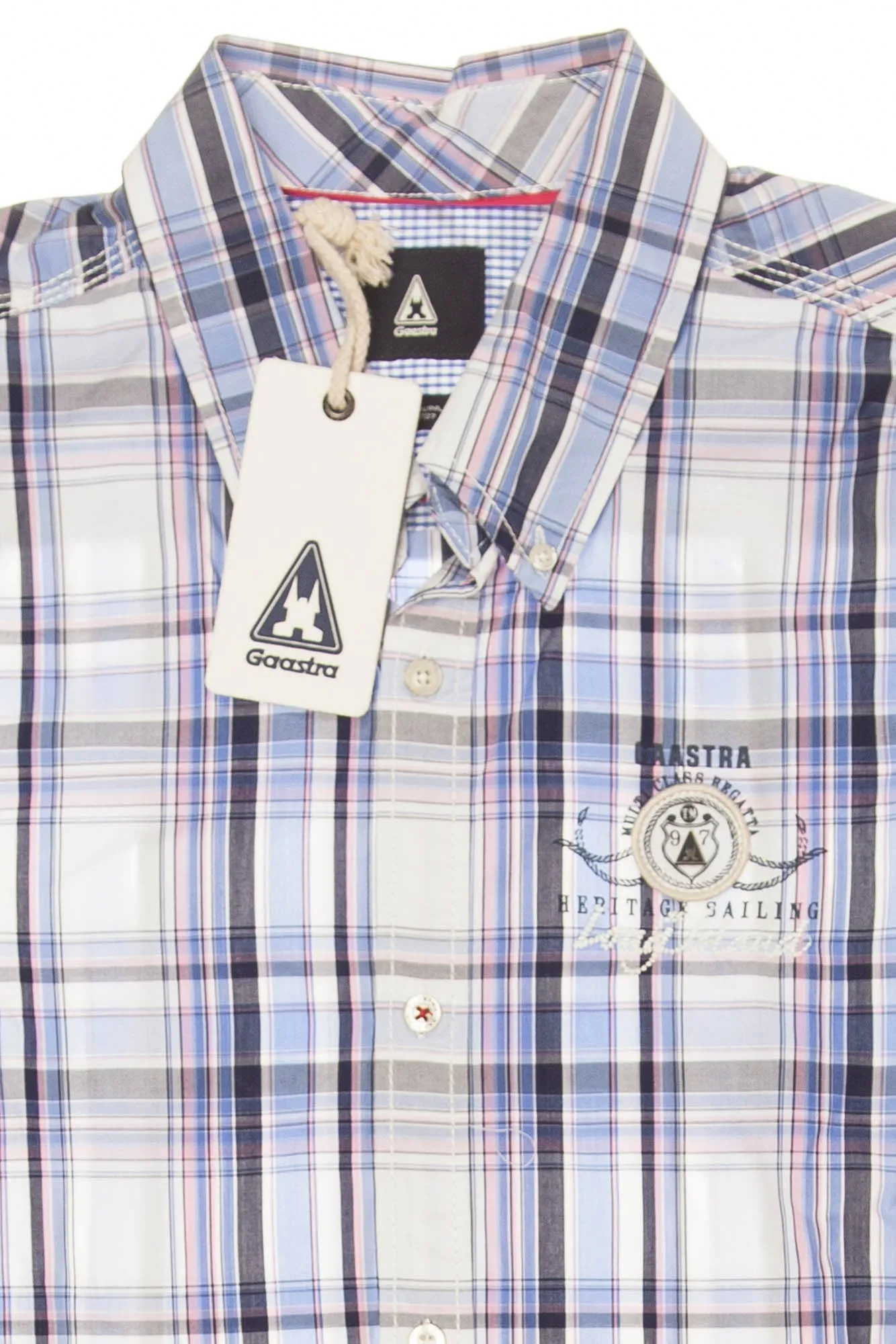 Gaastra - Blue Plaid Button Up Long Sleeve Dress Shirt -