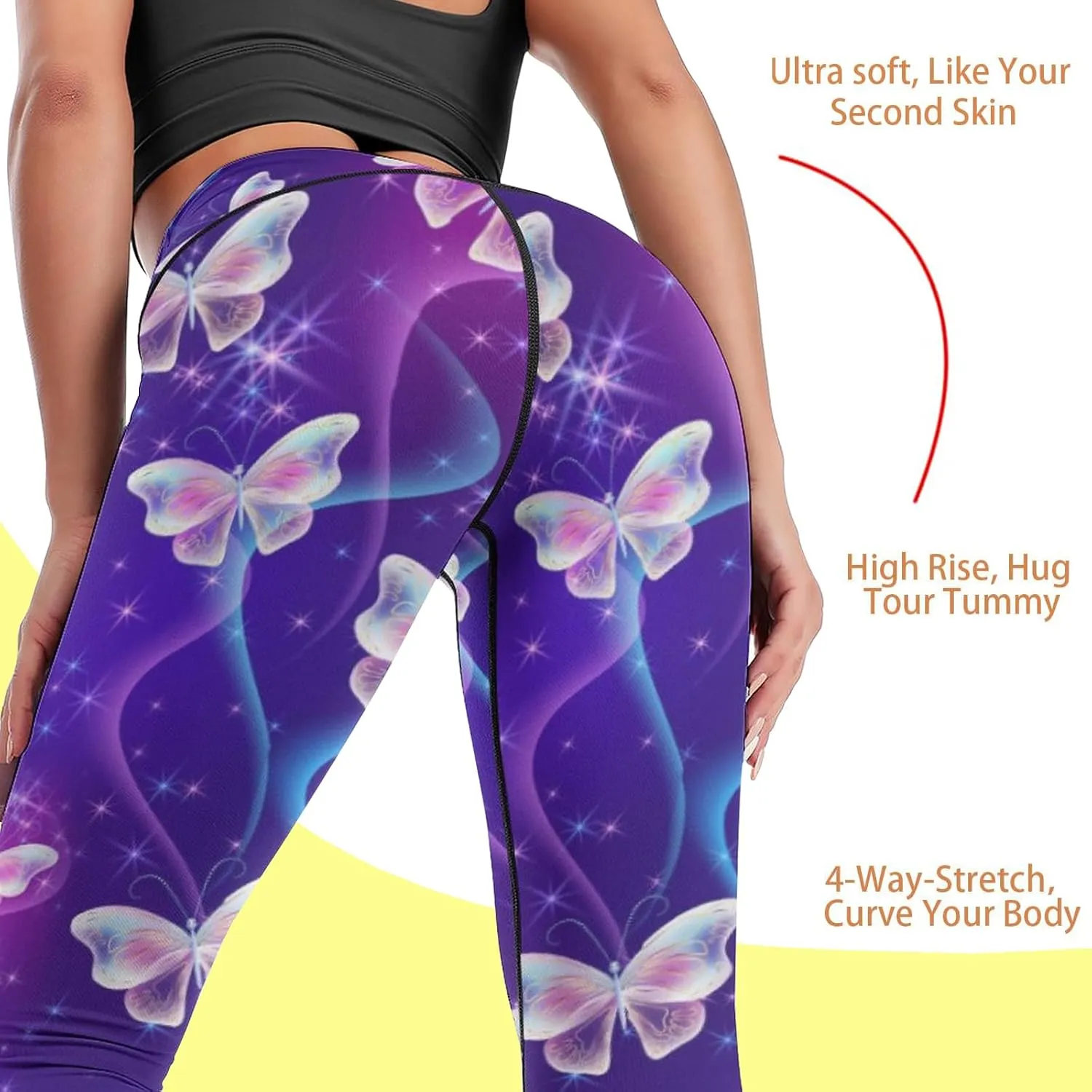 High Waisted Yoga Pants for Women Tummy Control 4 Way Stretch Running Workout Leggings Athletic Yoga Pants