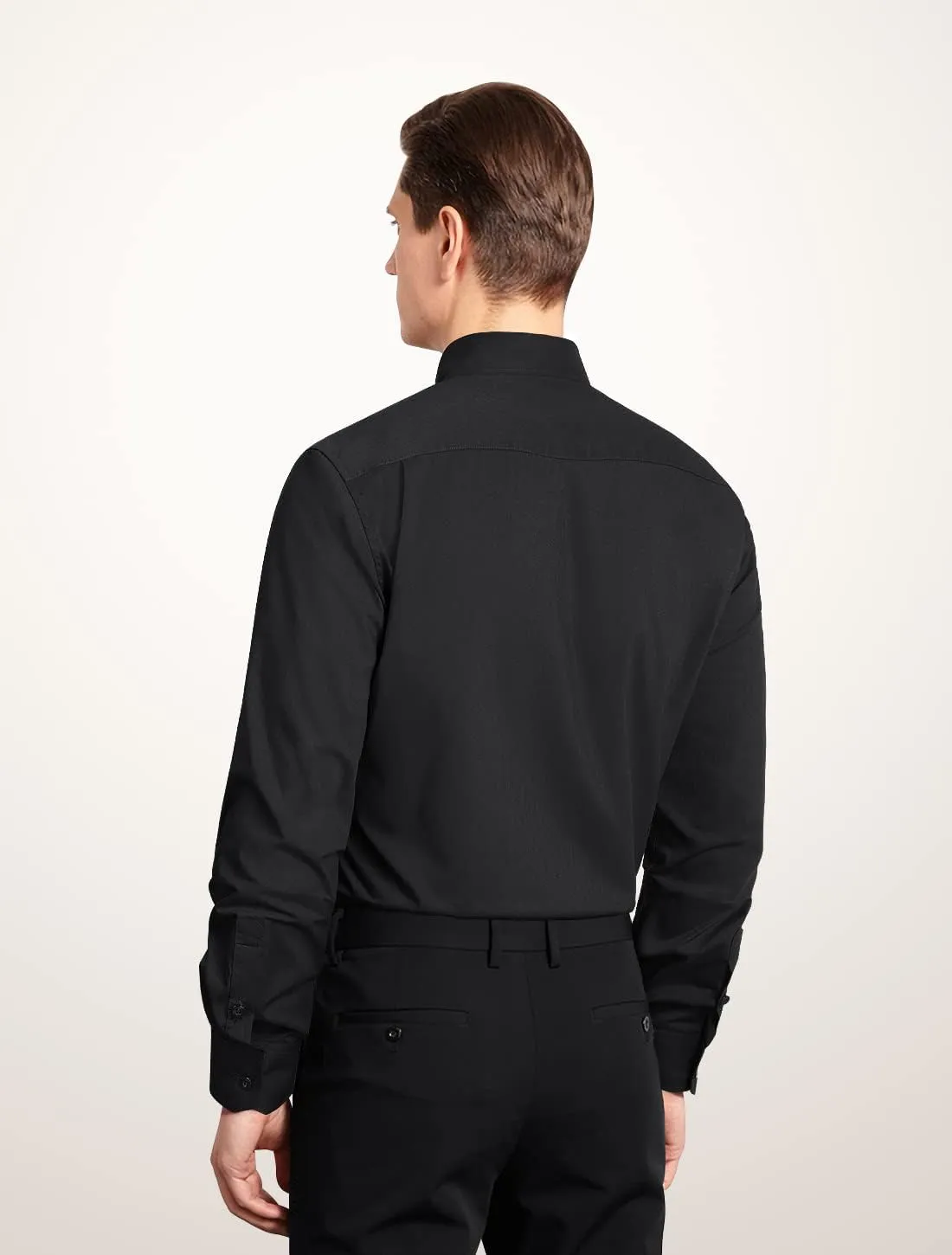HISDERN Mens Dress Shirts Long Sleeve Button Down Shirts for Men Casual Solid Formal Business Regular Fit Shirt with Pocket