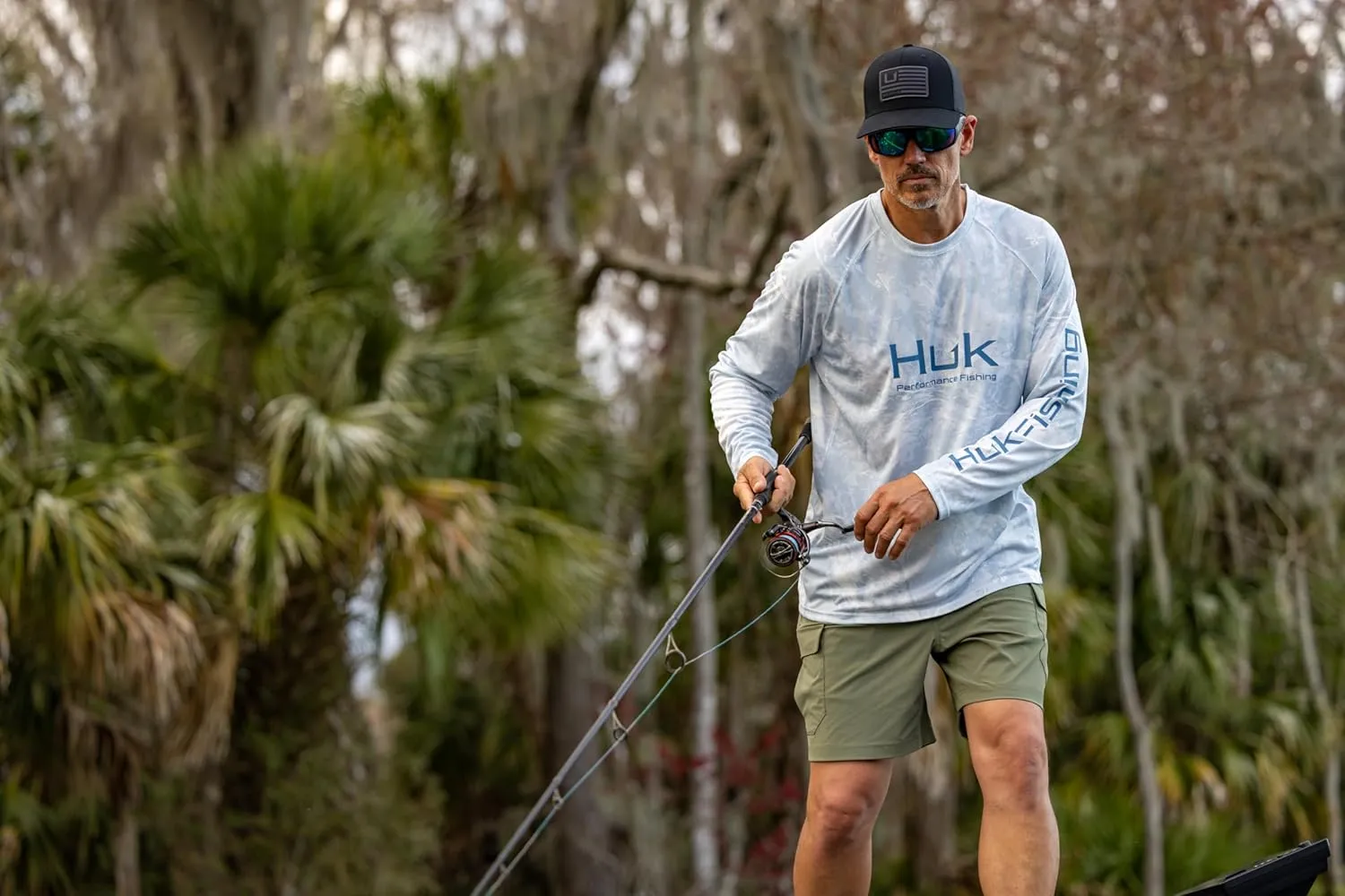 HUK Men's Creekbed, 7" Performance Fishing Cargo Shorts