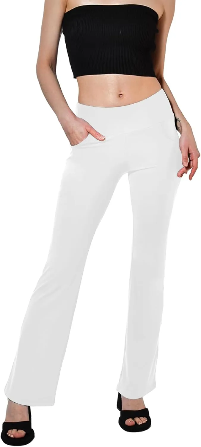 Ipletix Flare Leggings for Women, High Waisted Yoga Pants with Pockets for Women Trousers