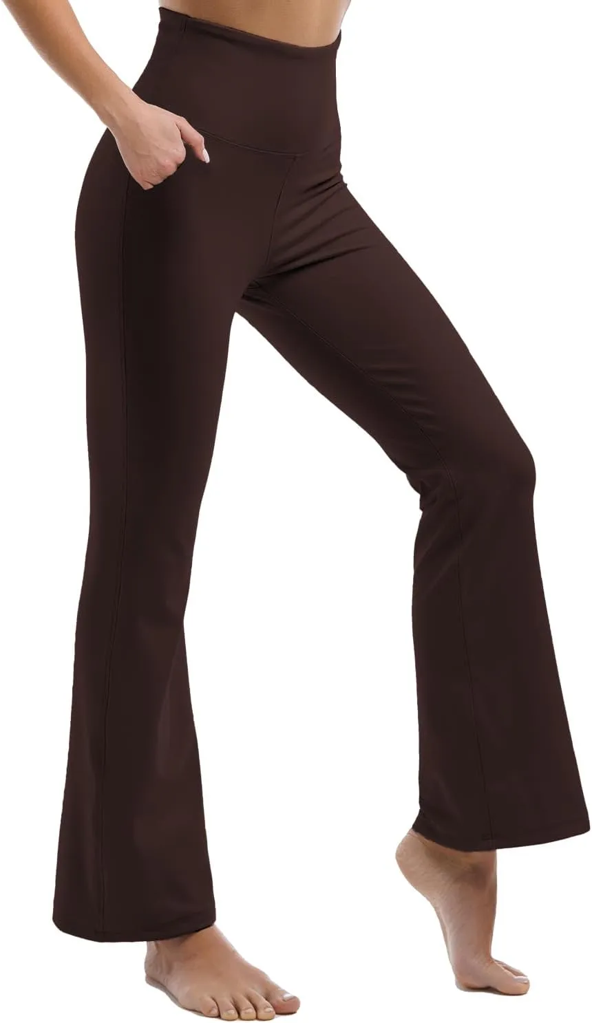 Ipletix Flare Leggings for Women, High Waisted Yoga Pants with Pockets for Women Trousers