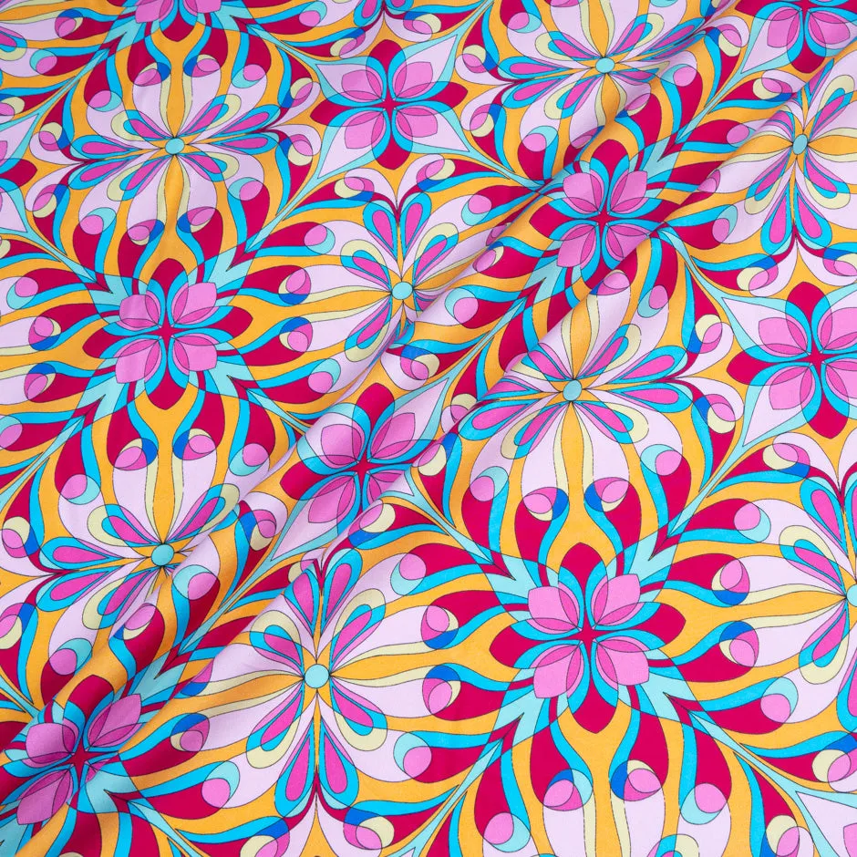 Kaleidoscopic Candy Pink Printed Luxury Cotton