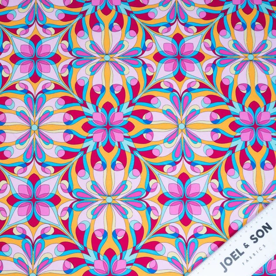 Kaleidoscopic Candy Pink Printed Luxury Cotton