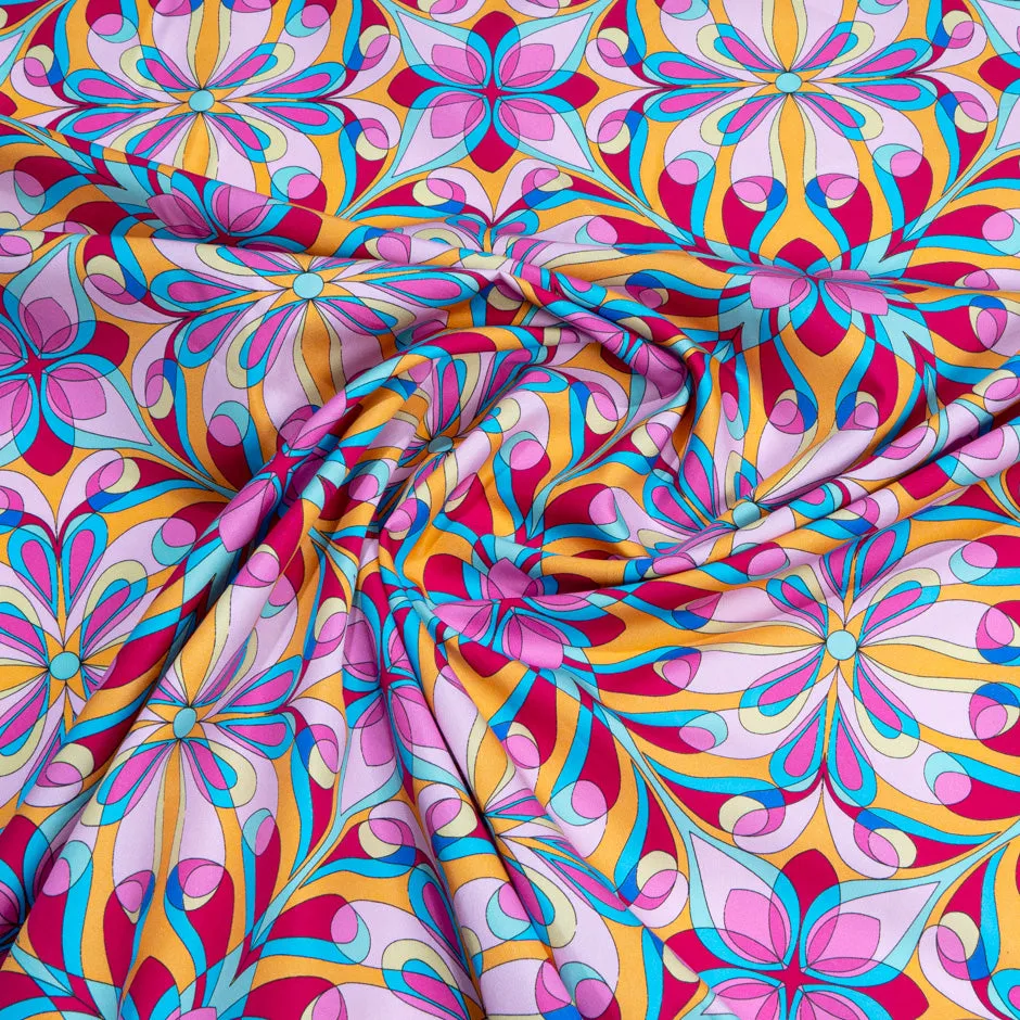 Kaleidoscopic Candy Pink Printed Luxury Cotton