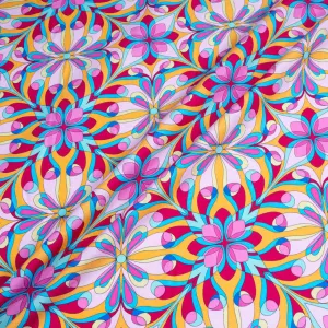 Kaleidoscopic Candy Pink Printed Luxury Cotton