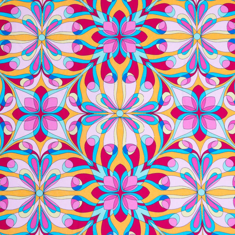Kaleidoscopic Candy Pink Printed Luxury Cotton
