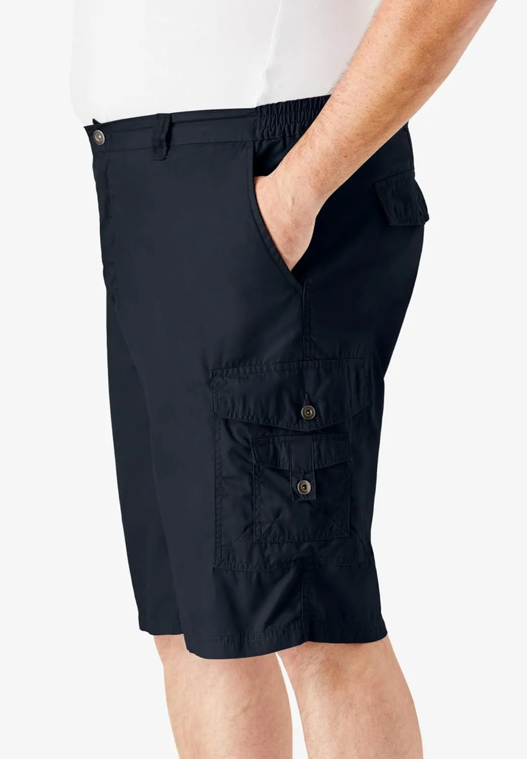 KingSize Men's Big & Tall 10" Side Elastic Canyon Cargo Shorts