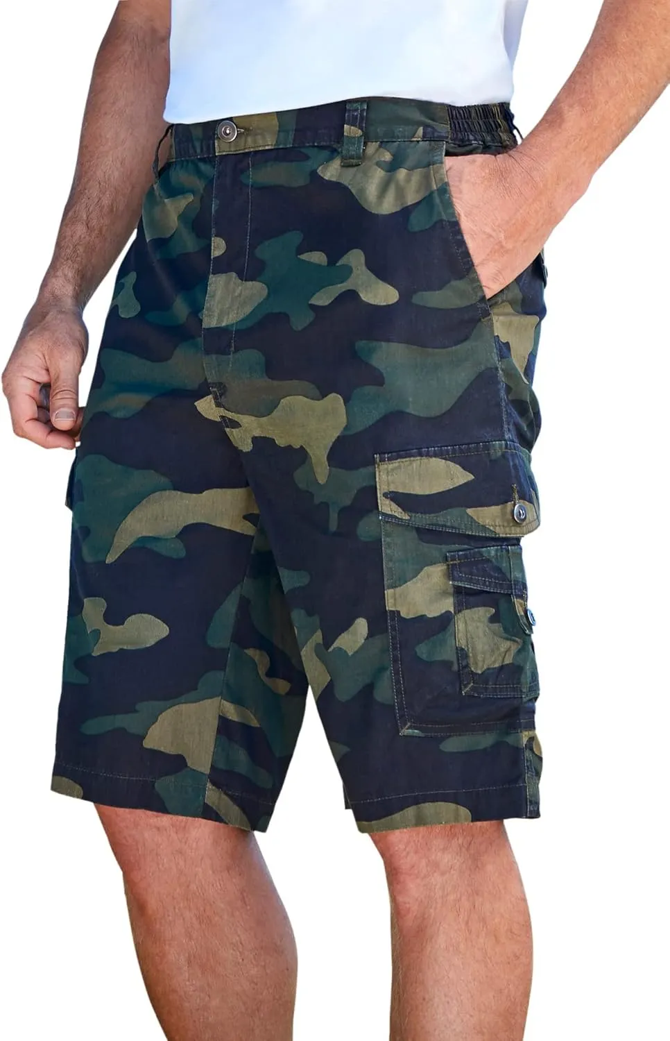 KingSize Men's Big & Tall 10" Side Elastic Canyon Cargo Shorts