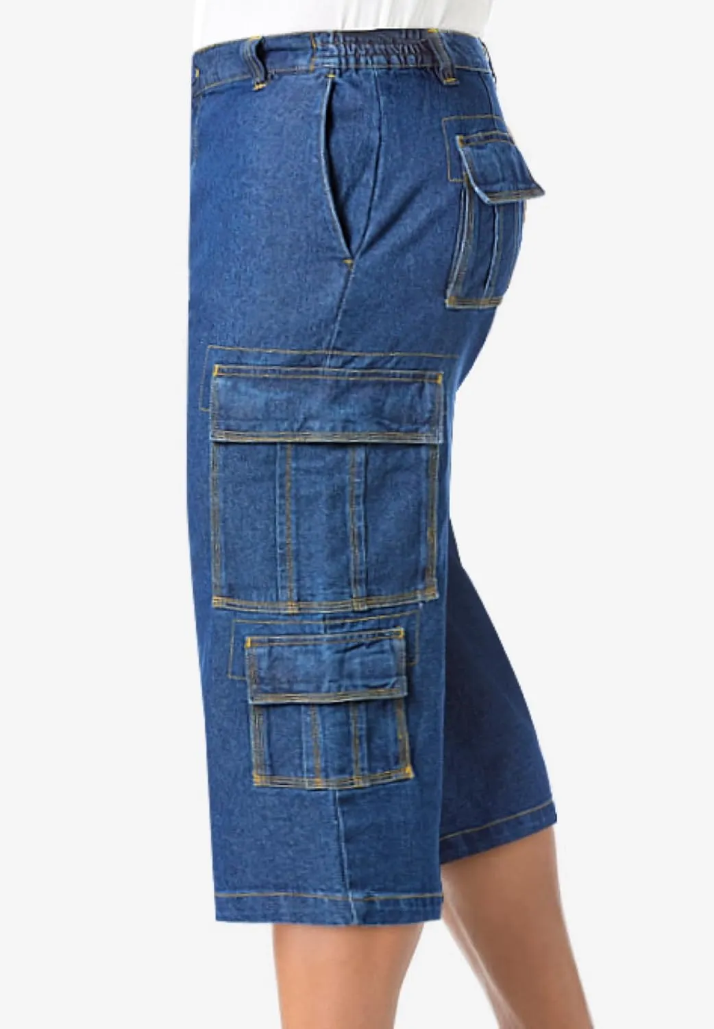 KingSize Men's Big & Tall 17" Side Elastic Cargo Shorts