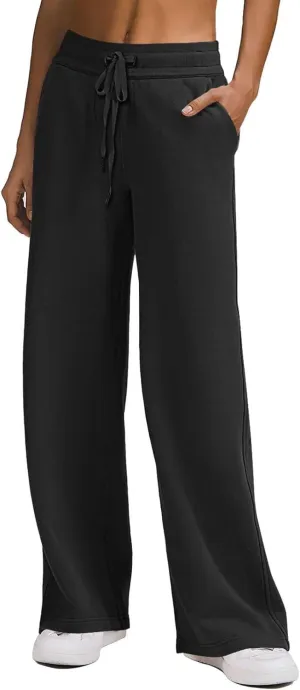 Kubbon Wide Leg Pants for Women High Waist Trousers Adjustable Knotted Comfy Loose Sweatpants Summer Casual Jogging Pants