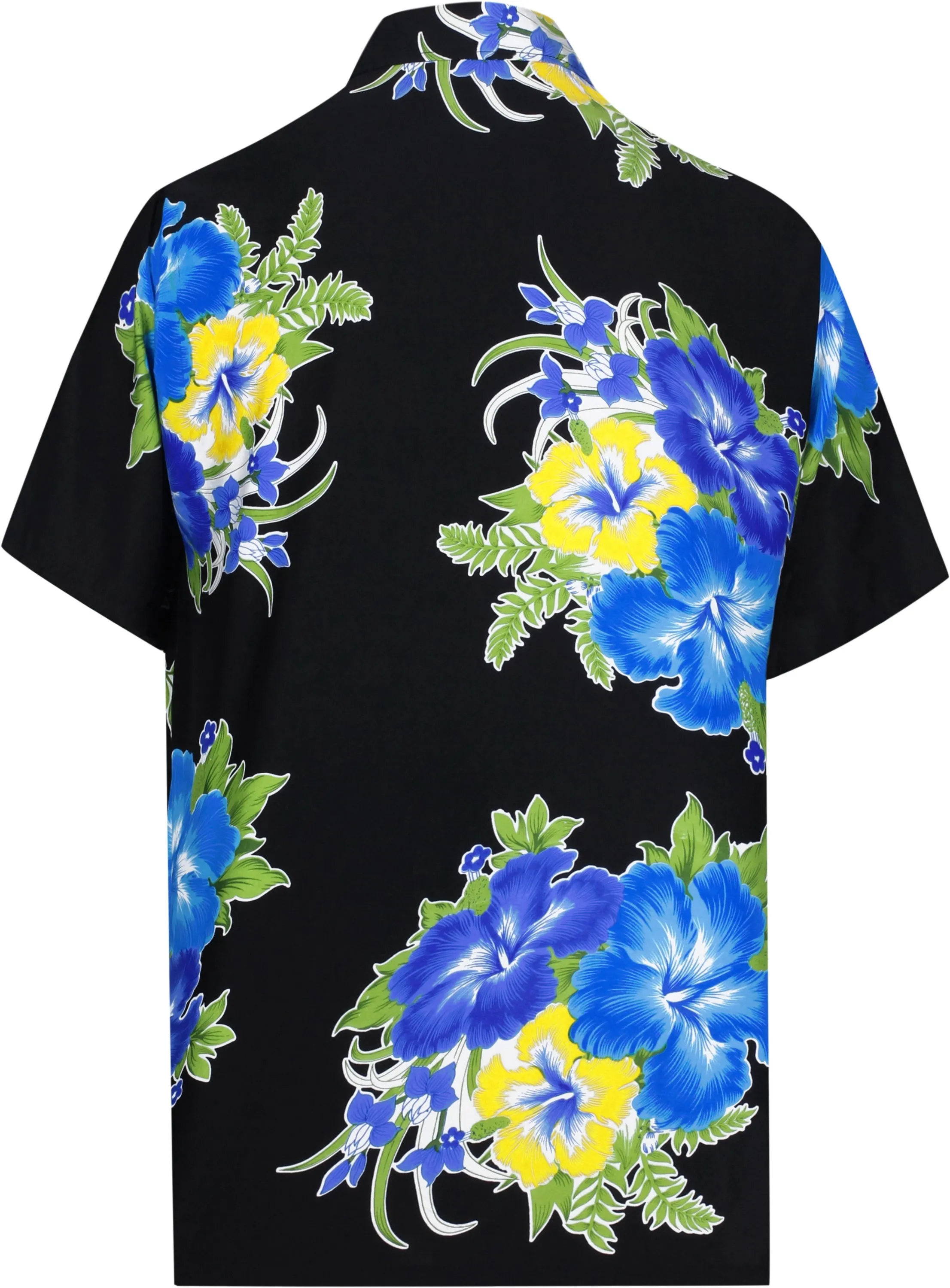 LA LEELA Shirt Casual Button Down Short Sleeve Beach Shirt Men Aloha Pocket Blue_W319