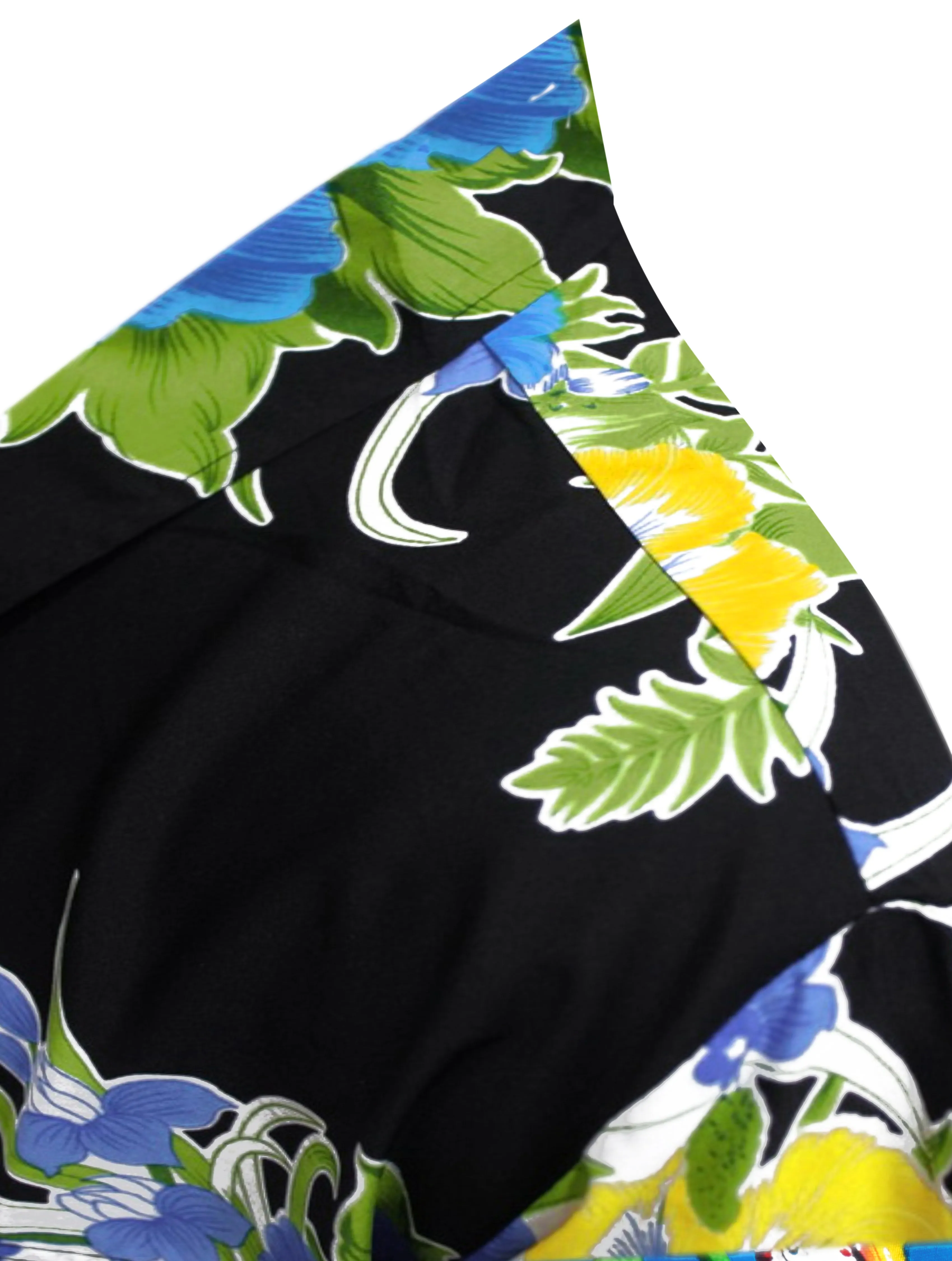 LA LEELA Shirt Casual Button Down Short Sleeve Beach Shirt Men Aloha Pocket Blue_W319