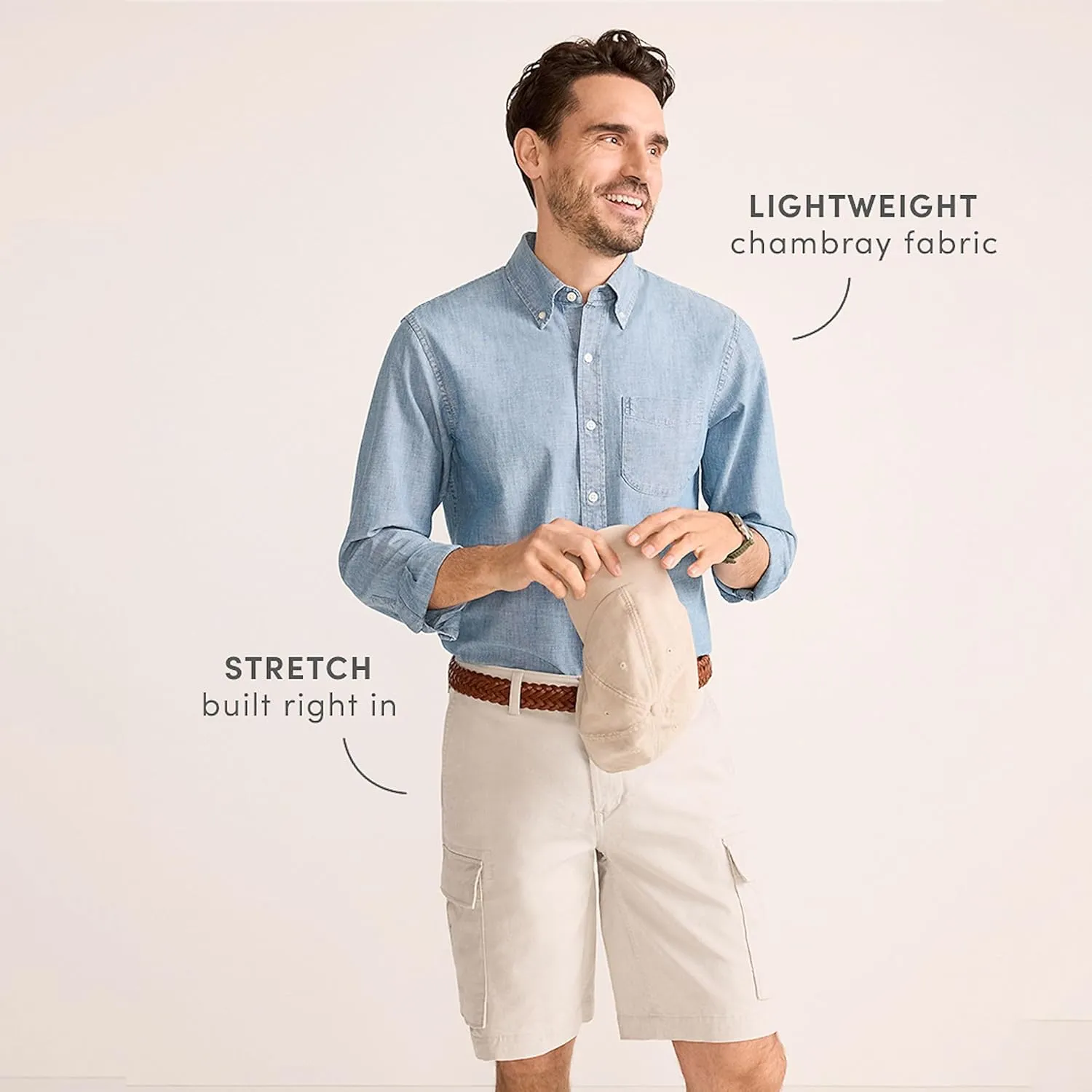 Lands' End Men's 10.5" Traditional Fit Stretch Knockabout Cargo Shorts