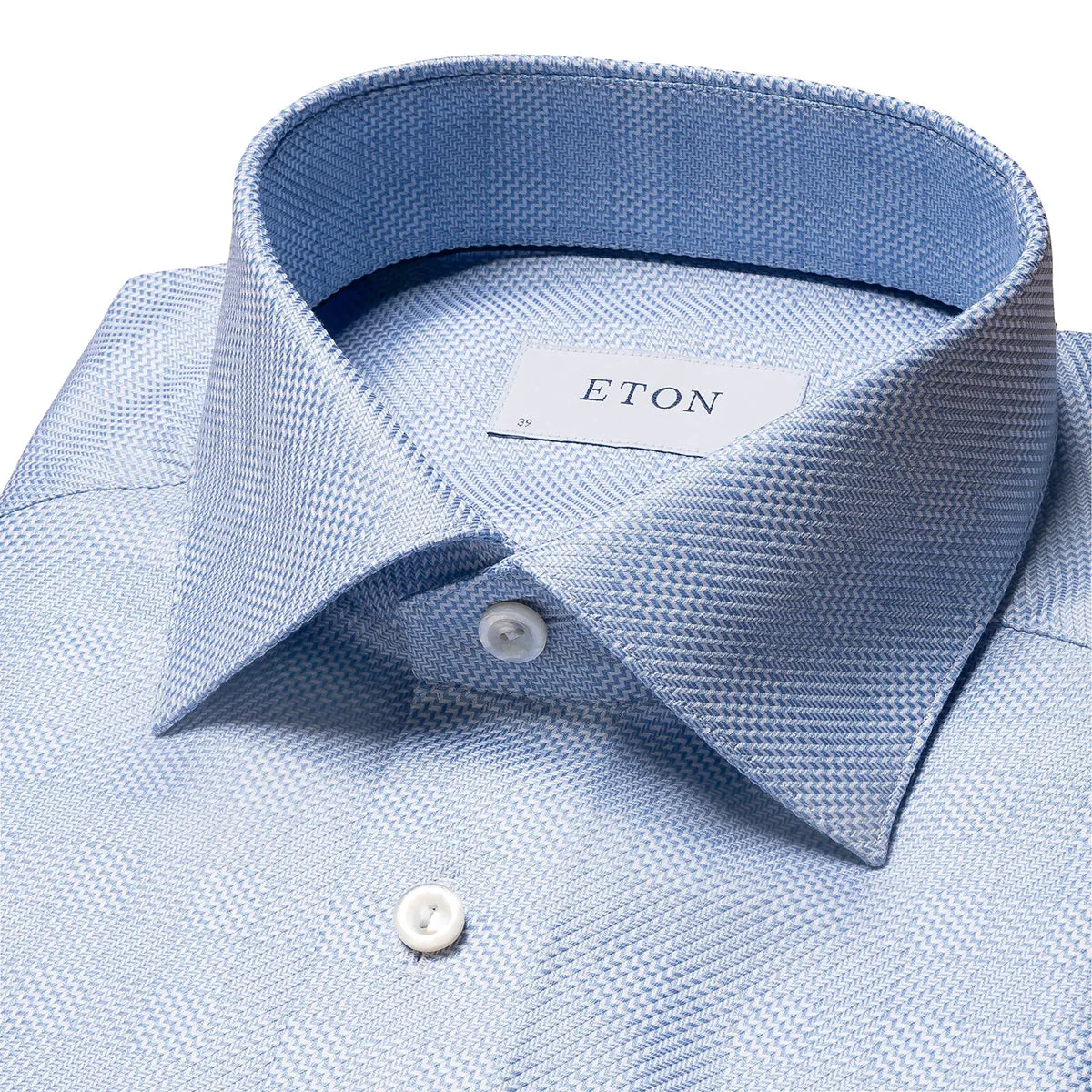 Light Blue Checked King Twill Contemporary Fit Shirt