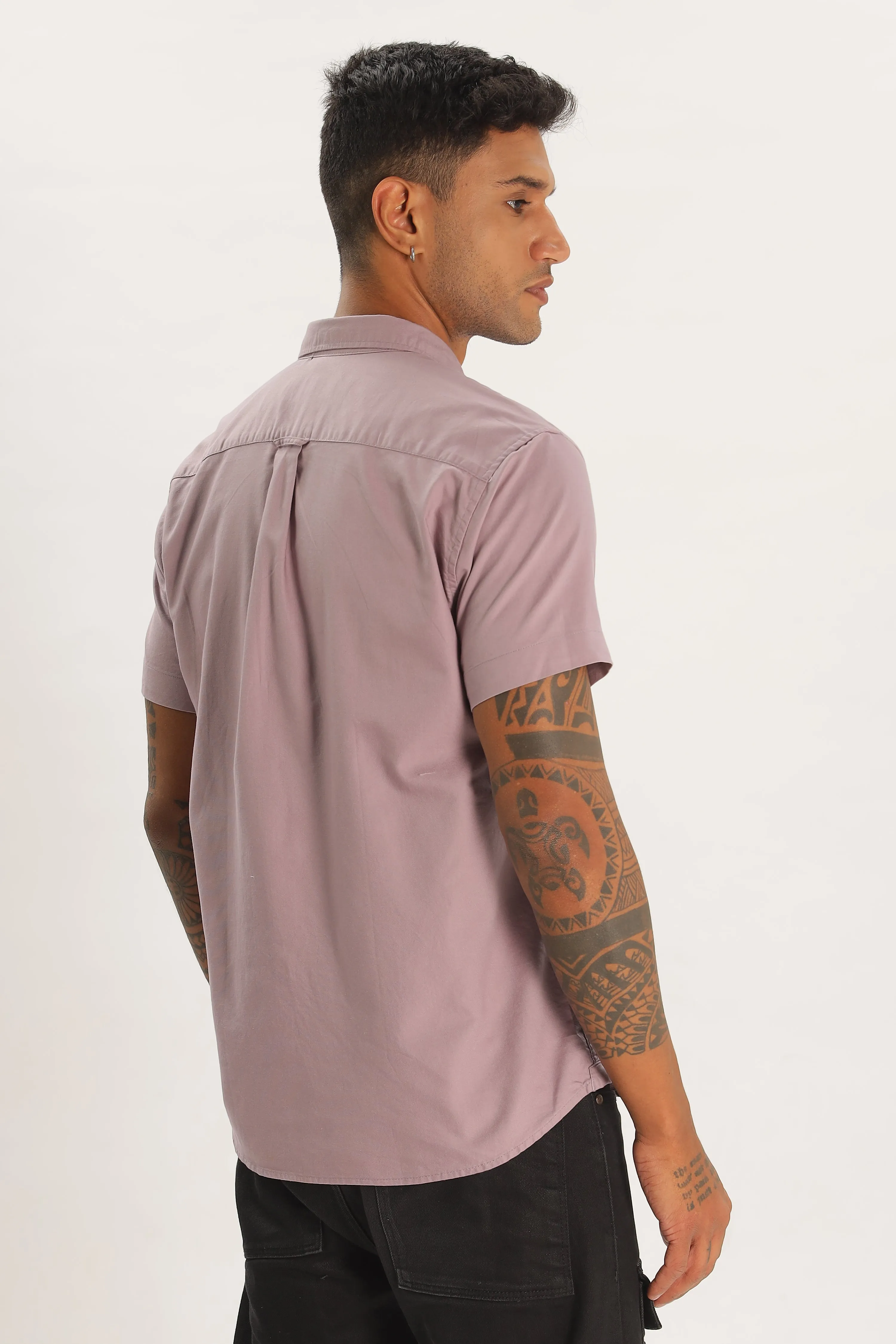 Light Purple Half Sleeve Regular Fit Shirt