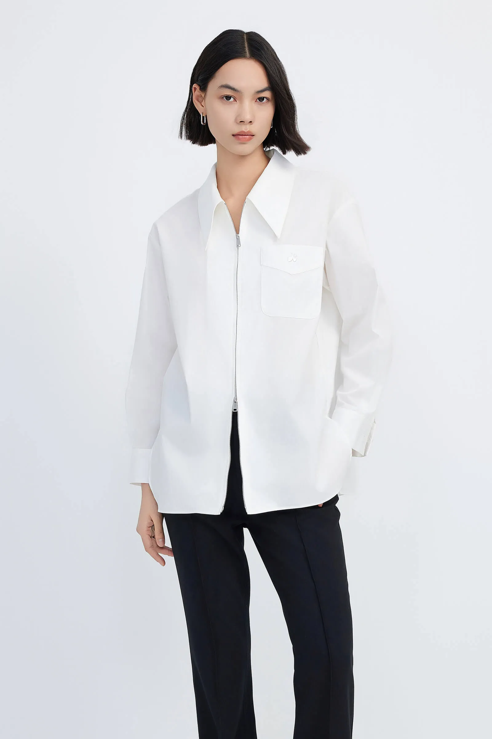 LILY Double-Zip Embroidered Shirt