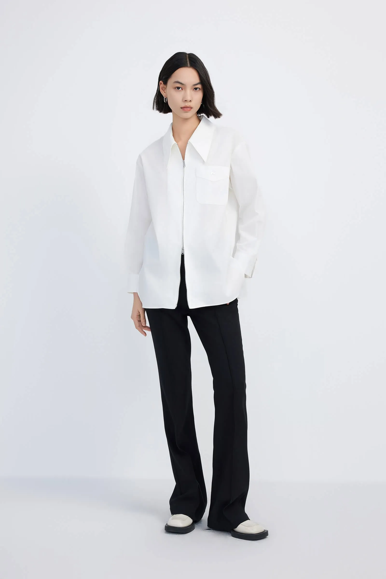 LILY Double-Zip Embroidered Shirt
