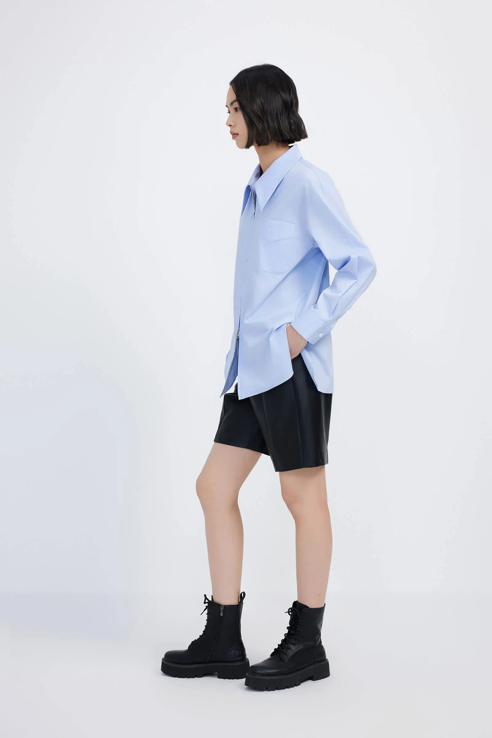 LILY Double-Zip Embroidered Shirt