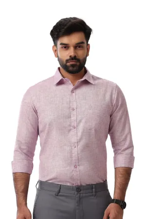 Linen Feel - Purple Formal Shirts For Men | Ariser