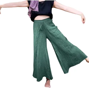 Linen Pants Women 2025 Boho Summer Wide Leg Cotton Linen Trousers Casual Flowy Elastic Waist Lightweight Palazzo