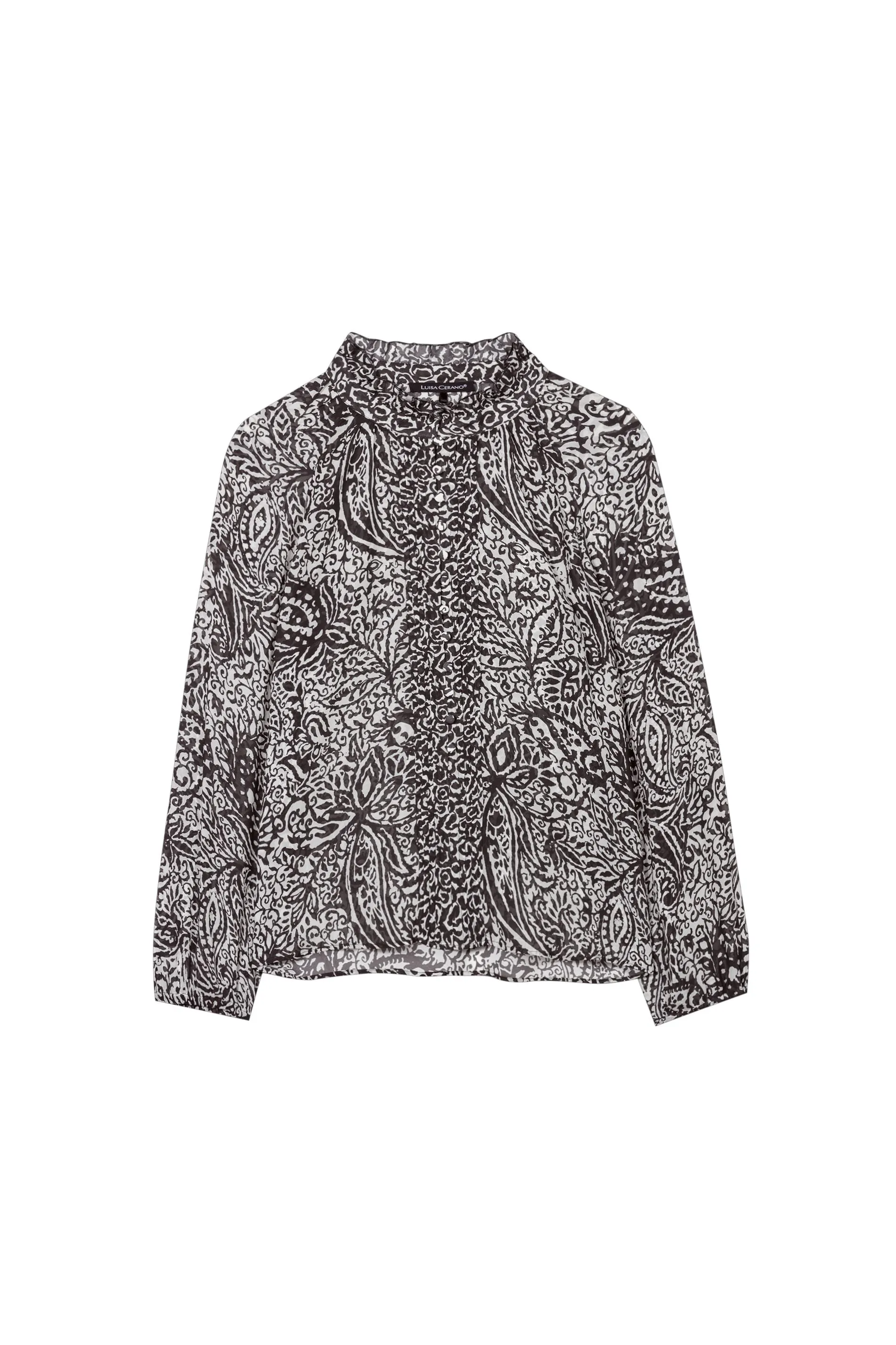 LUISA CERANO Black Print Blouse