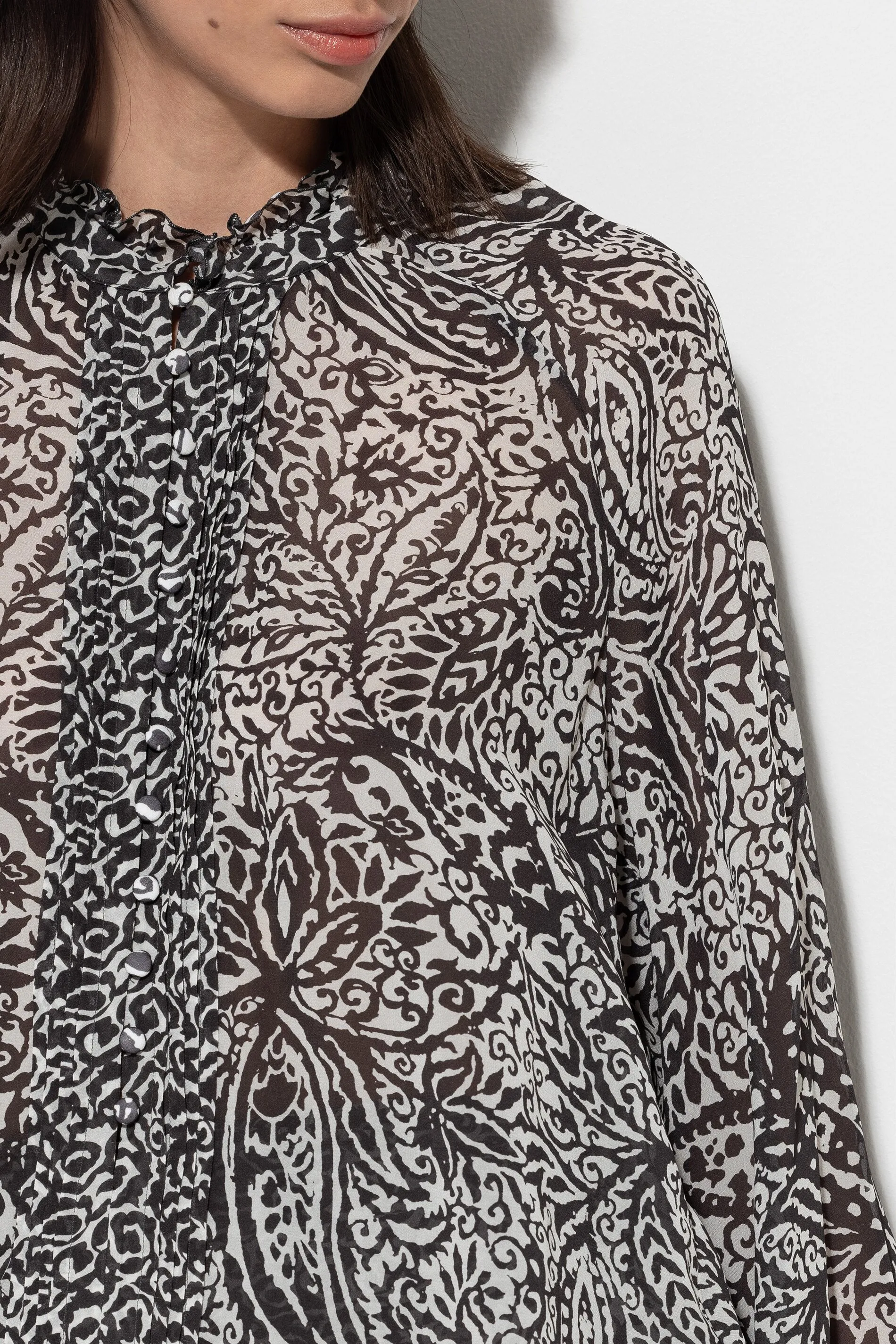 LUISA CERANO Black Print Blouse