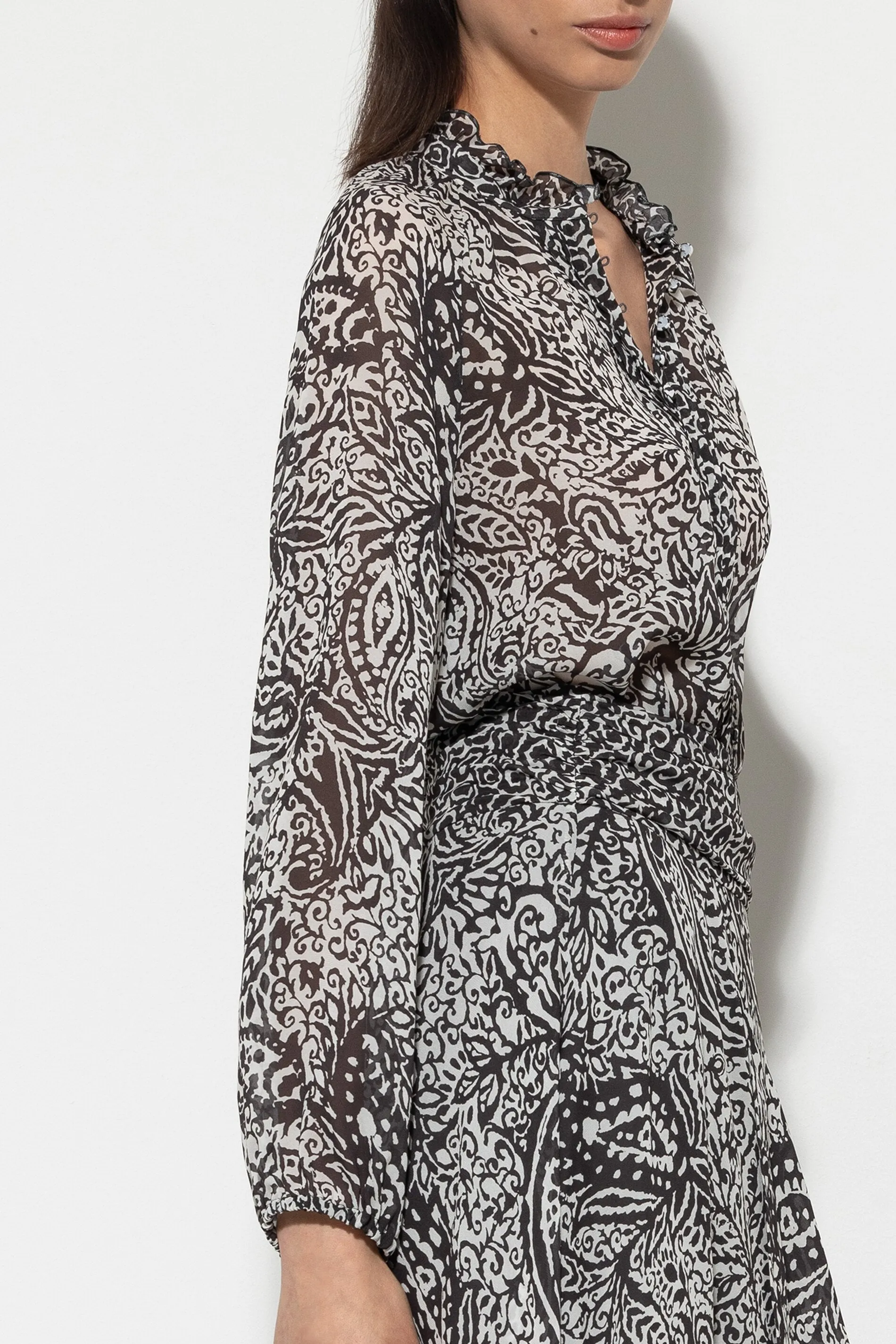 LUISA CERANO Black Print Blouse