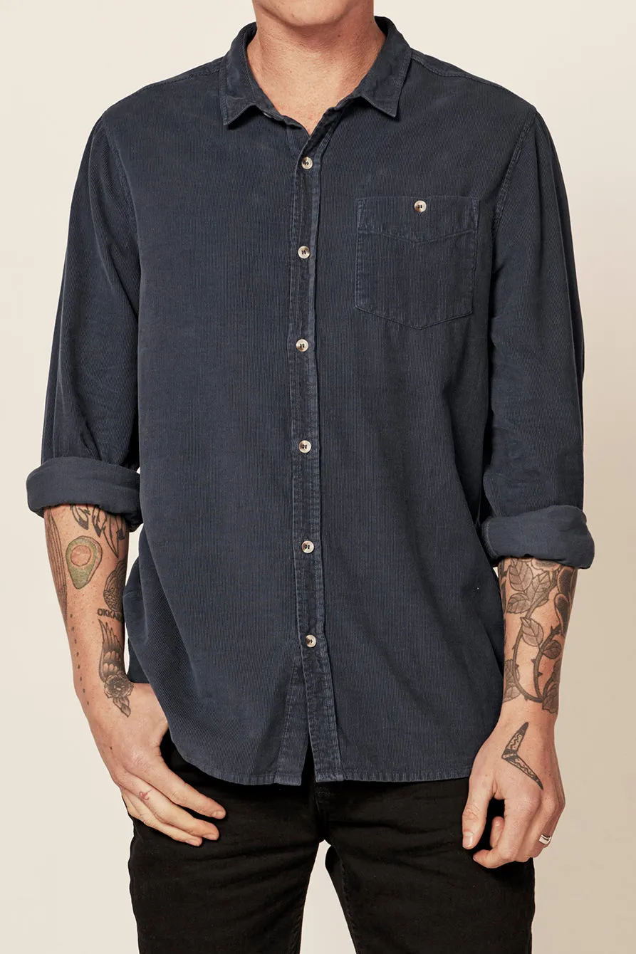 Men At Work Cord Shirt - Trade Blue