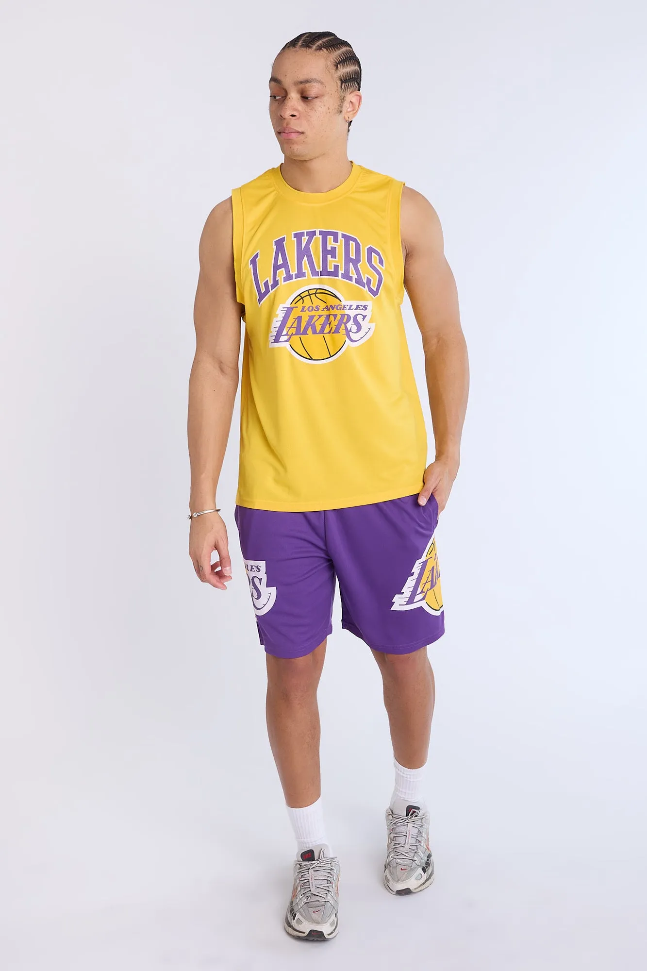 Mens LA Lakers Mesh Shorts