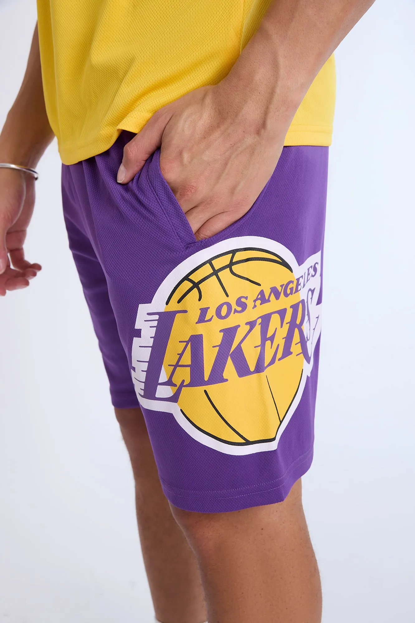 Mens LA Lakers Mesh Shorts
