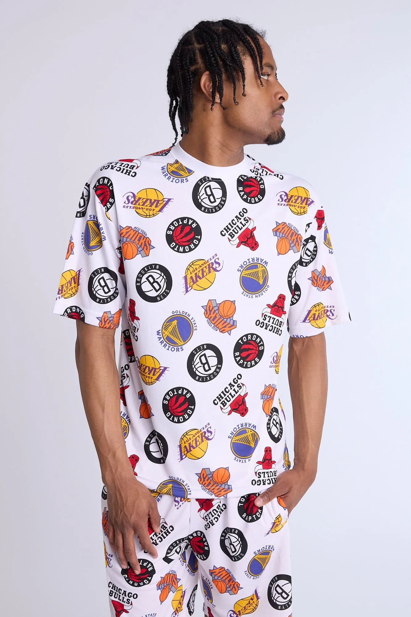 Mens NBA Logo Mesh Shorts