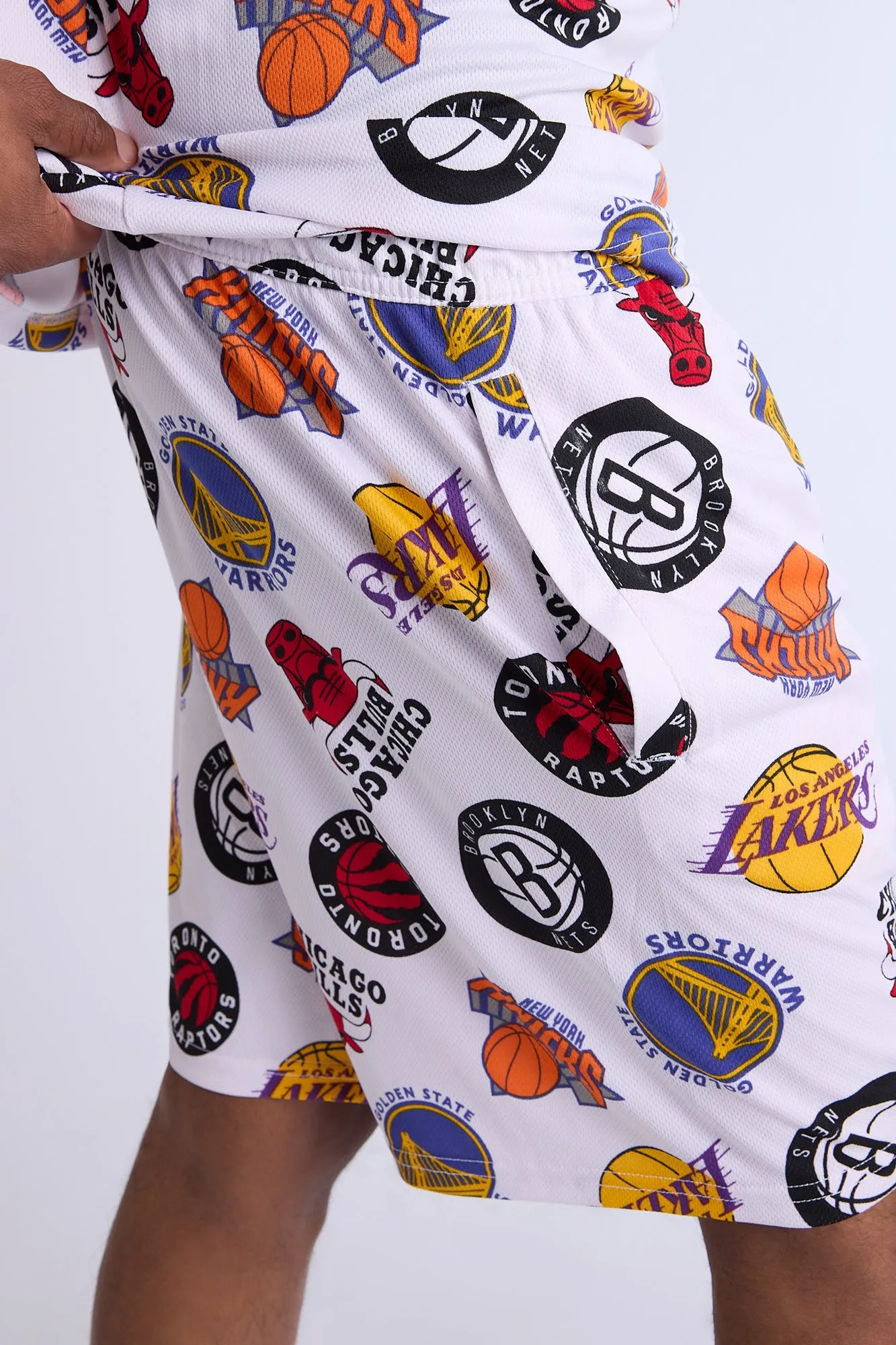 Mens NBA Logo Mesh Shorts