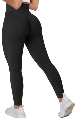 MOHUACHI Butt Lifting Workout Leggings for Women High Waisted Yoga Pants Scrunch Butt Gym Seamless Booty Tights