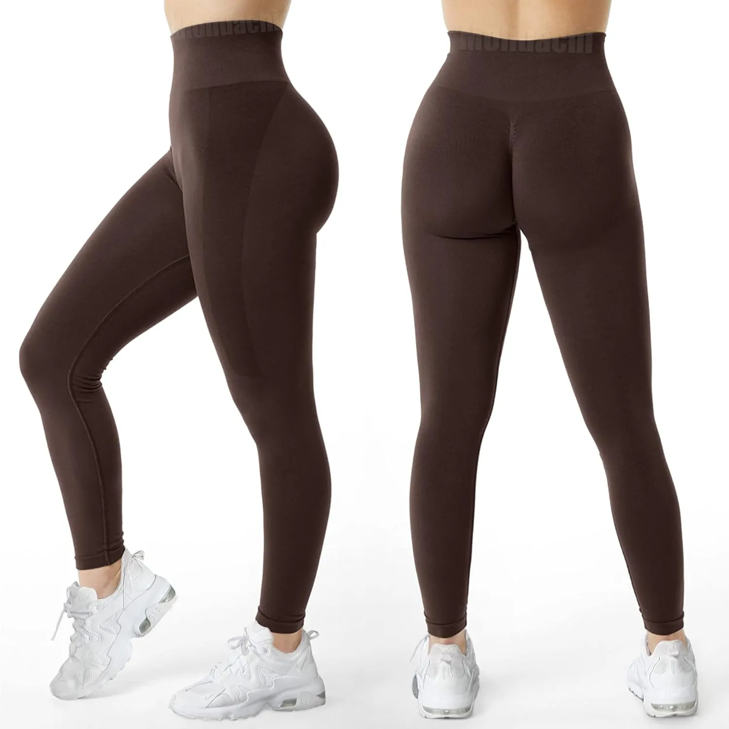 MOHUACHI Butt Lifting Workout Leggings for Women High Waisted Yoga Pants Scrunch Butt Gym Seamless Booty Tights