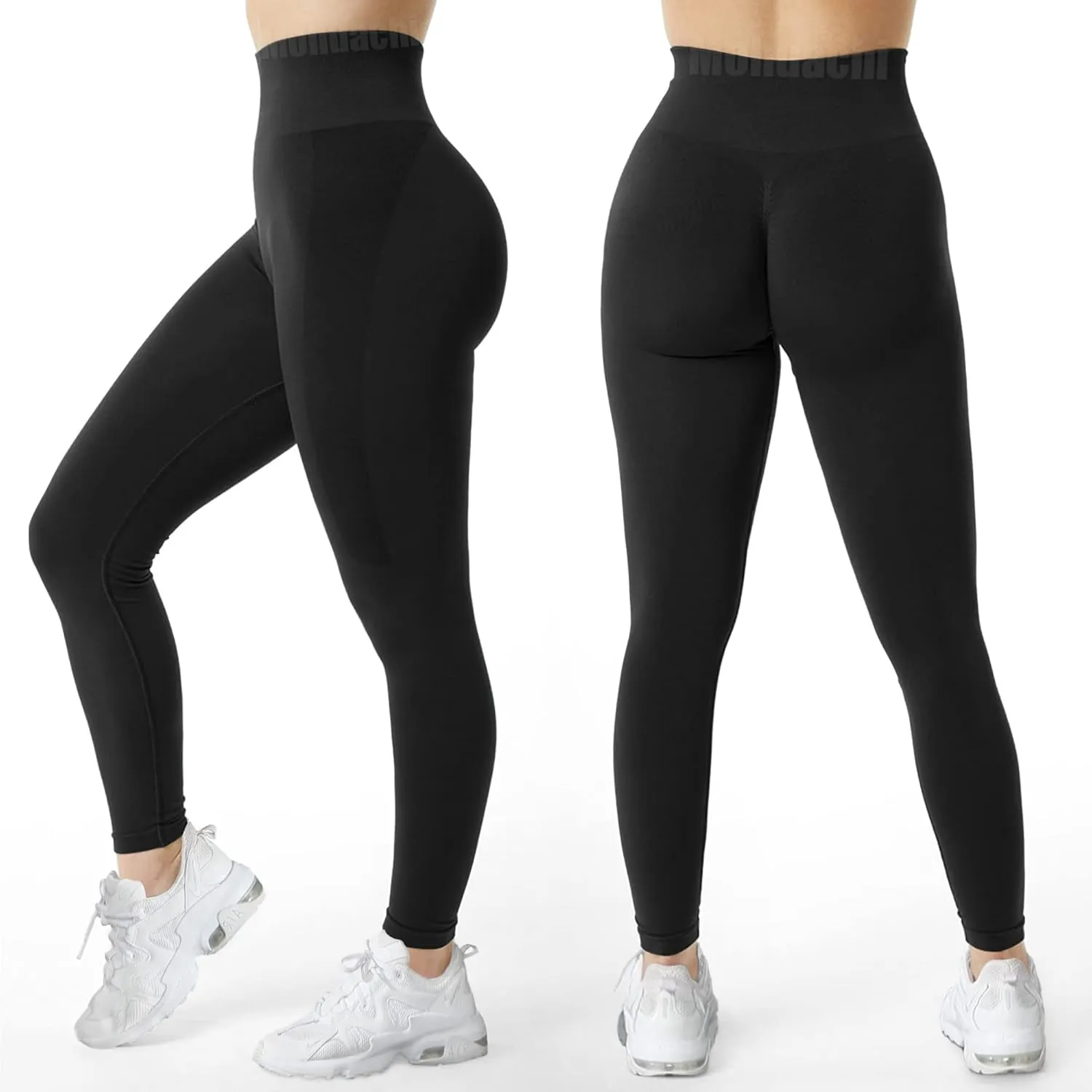 MOHUACHI Butt Lifting Workout Leggings for Women High Waisted Yoga Pants Scrunch Butt Gym Seamless Booty Tights