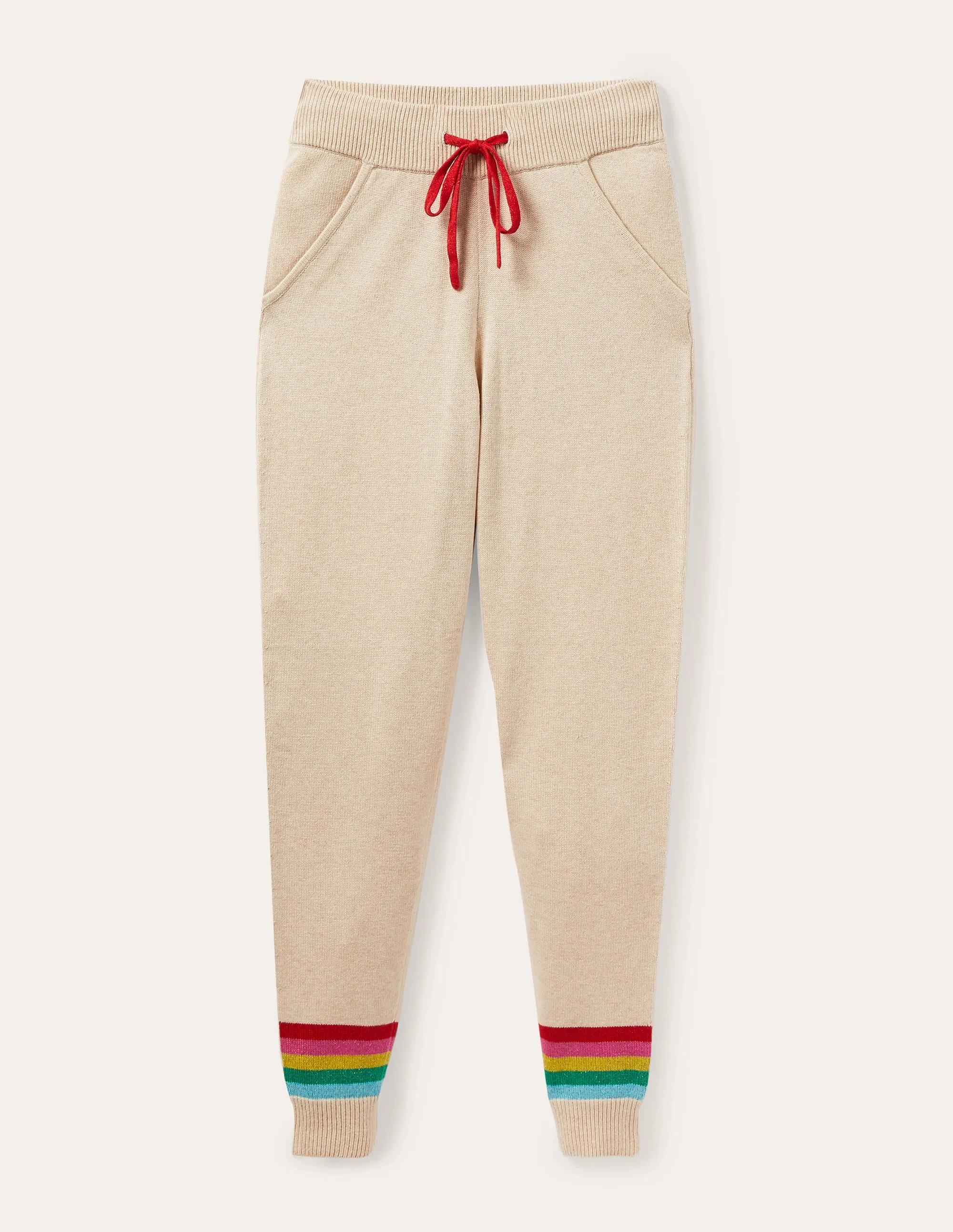 Morton Knitted Joggers-Oatmeal Melange