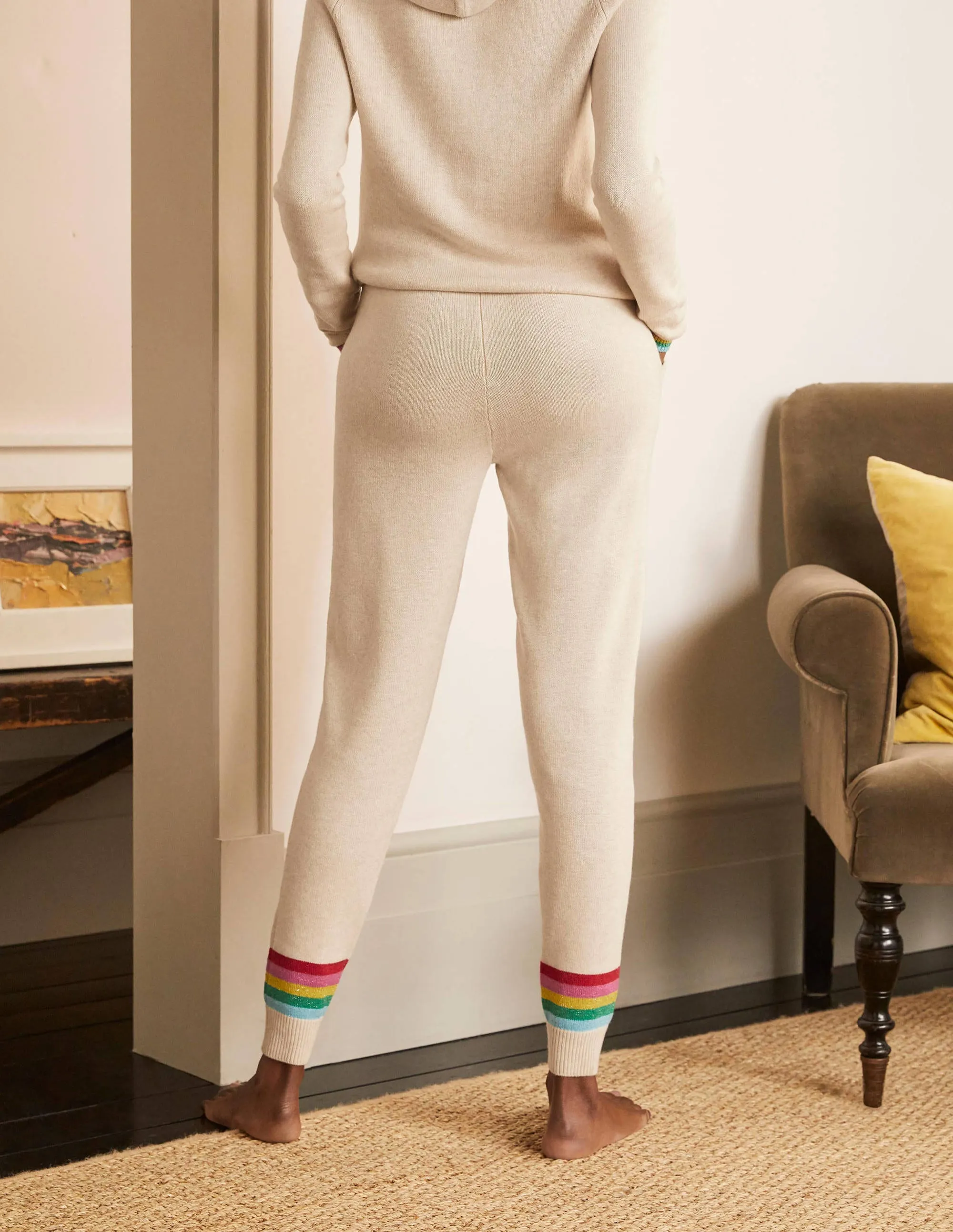 Morton Knitted Joggers-Oatmeal Melange
