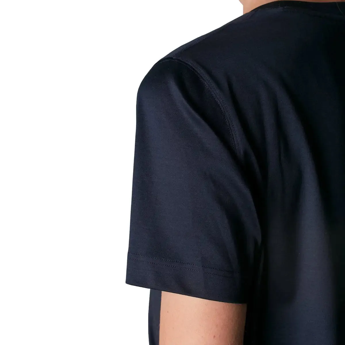 Navy Blue Filo di Scozia T-shirt