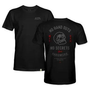 NO HAND OUTS TEE - BLACK/RED