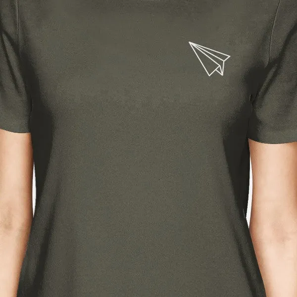 Origami Plane And Boat BFF Matching Dark Grey Shirts