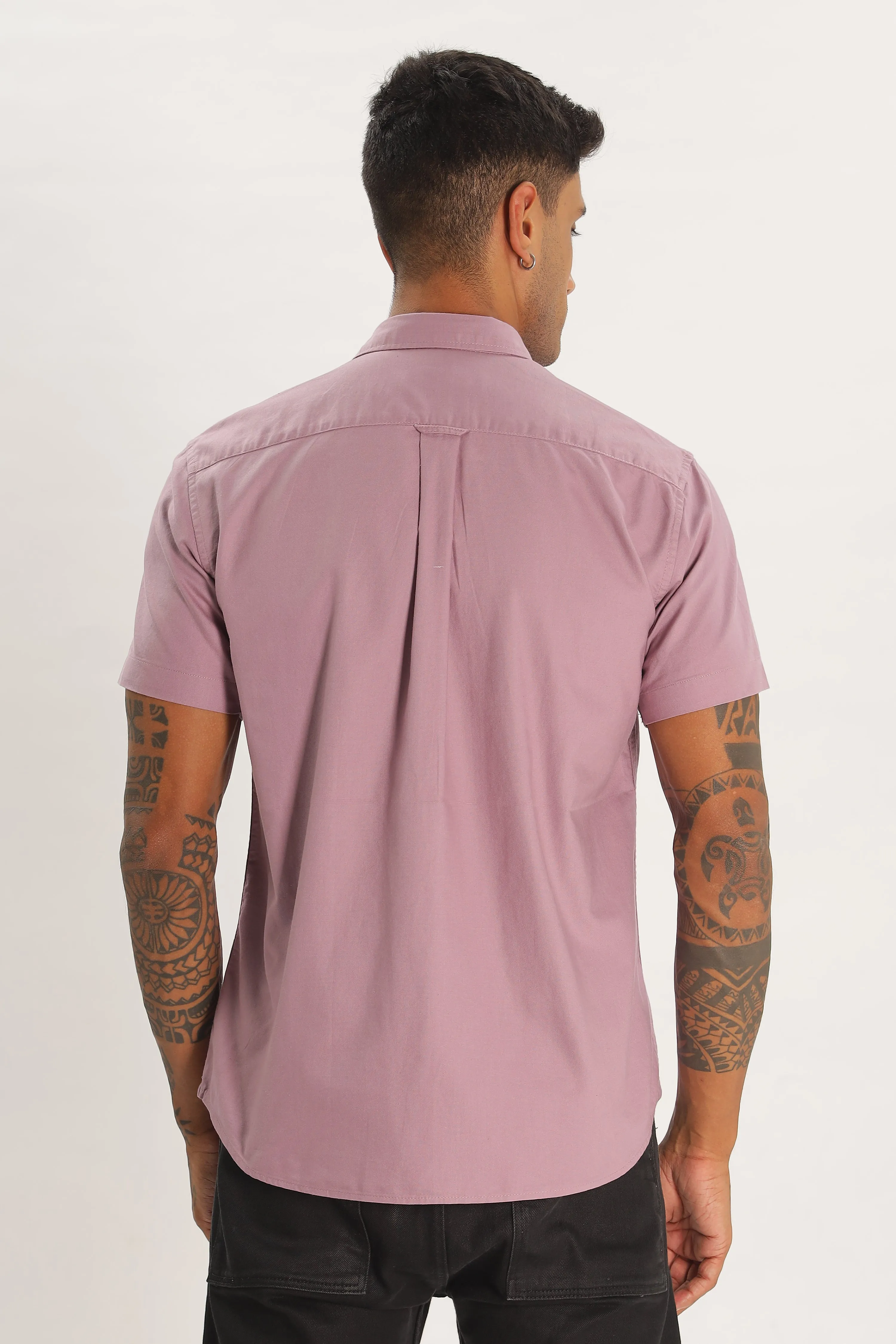 Peach Half Sleeve Regular Fit Shirt