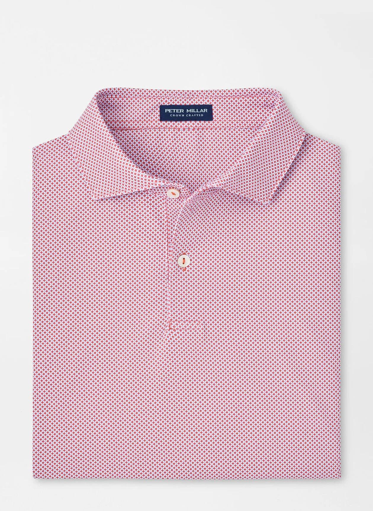 Peter Millar Delancey Dot Performance Jersey Polo In Scarlet Lilly