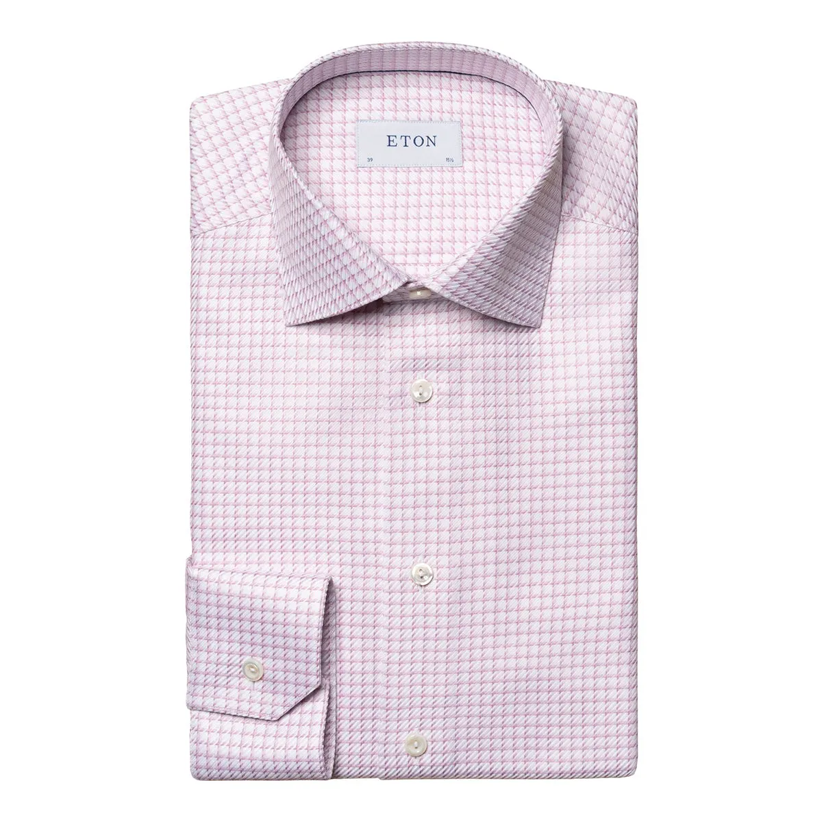 Pink Houndstooth King Twill Contemporary Fit Shirt
