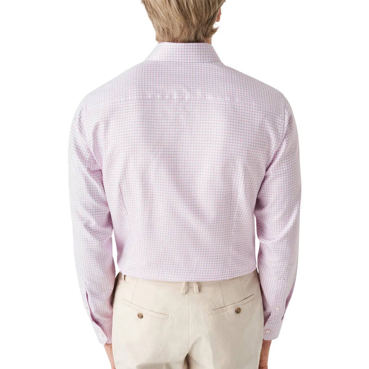 Pink Houndstooth King Twill Contemporary Fit Shirt