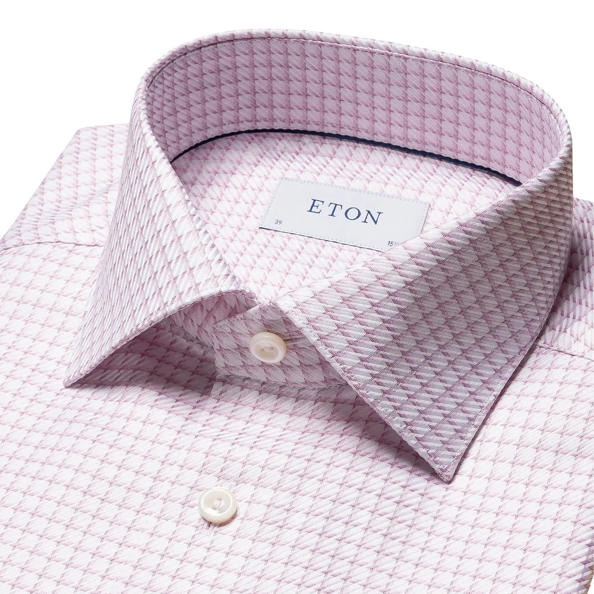 Pink Houndstooth King Twill Contemporary Fit Shirt